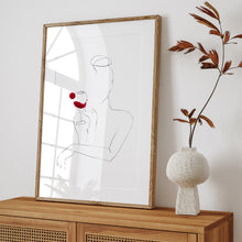 Lade das Bild in den Galerie-Viewer, Line Art Portrait "Cabernet Sauvignon" aus der Serie Weinliebe hangezeichnet und limitiert