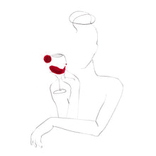 Lade das Bild in den Galerie-Viewer, Line Art Portrait "Cabernet Sauvignon" aus der Serie Weinliebe hangezeichnet und limitiert