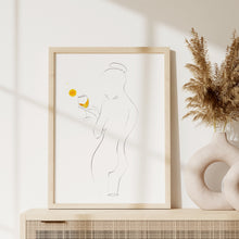 Lade das Bild in den Galerie-Viewer, Line Art Frauen Bild Chardonnay | Weinliebe