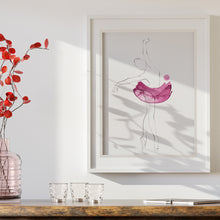 Lade das Bild in den Galerie-Viewer, Line Art Ballerina "Croisé" in Rosa | Ballett