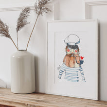 Lade das Bild in den Galerie-Viewer, Line Art "Käpt’n Braunbart" malerische Zeichnung | Maritimes Hamburg