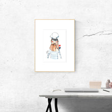 Lade das Bild in den Galerie-Viewer, Line Art "Käpt’n Braunbart" malerische Zeichnung | Maritimes Hamburg