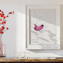 Lade das Bild in den Galerie-Viewer, Line Art Ballerina "Passé" in Rosa | Ballett