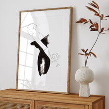 Lade das Bild in den Galerie-Viewer, Line Art Frau "Vermentino" | Weinliebe