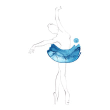 Lade das Bild in den Galerie-Viewer, Line Art Ballerina &quot;Croisé&quot; in Blau | Ballett
